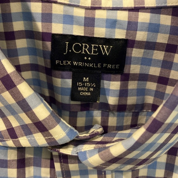 J Crew men’s shirt, purple and blue, size medium 15-15.5, flex wrinkle free - Picture 2 of 3